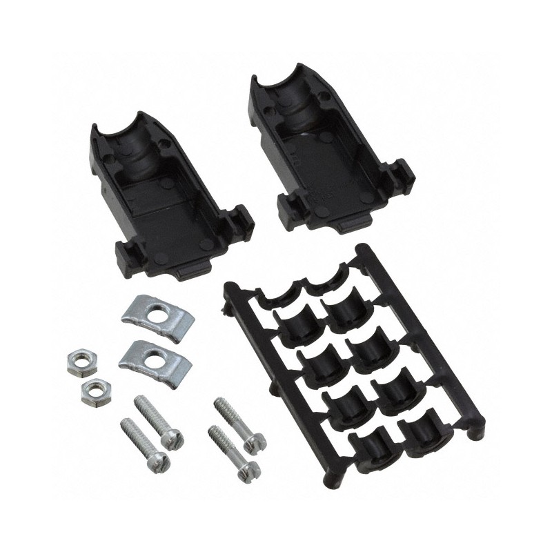 1 pcs : DPHE003 - CONN BACKSHELL 9POS 180DEG BLACK