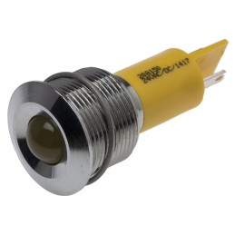 1 pcs - RS PRO Yellow Panel Mount Indicator, 19mm Mounting Hole Size, Solder Tab Termination, IP67