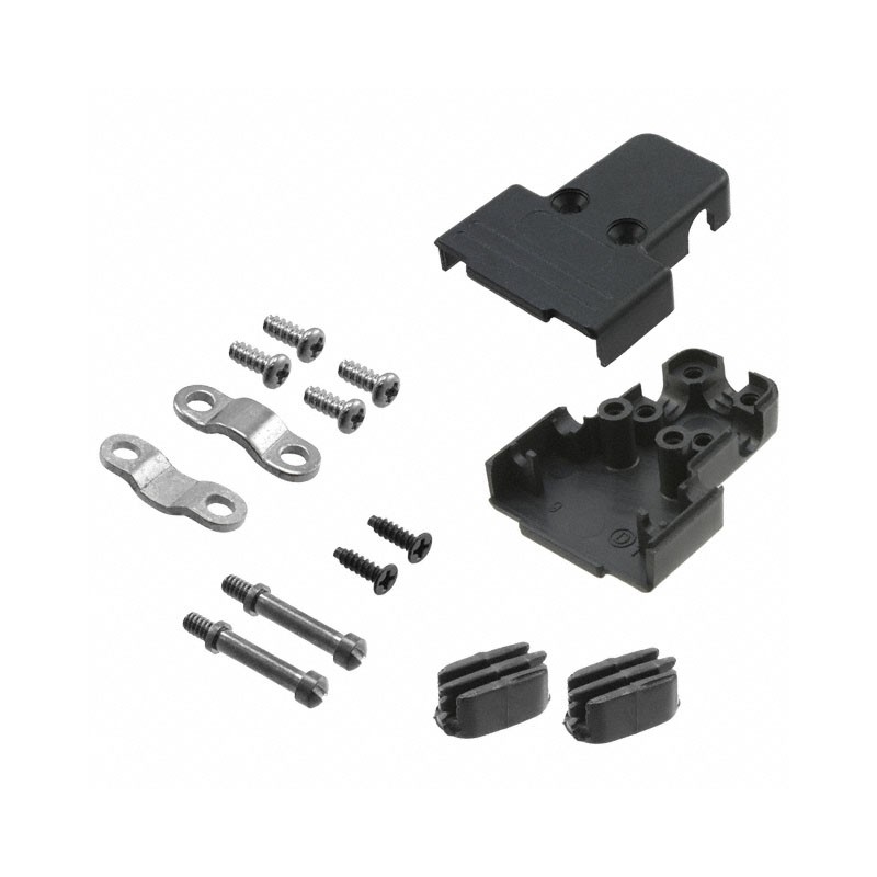 1 pcs : 975T009-010R011 - CONN BACKSHELL 9P 90/180DEG BLK