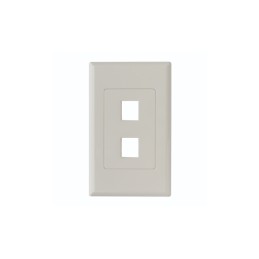 1 pcs : FPDS2-FW - SCREWLESS DECORA 2 PORT FACEPLAT