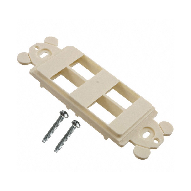 1 pcs : NK4RMFIW - MOD FRAME SNGL GANG 4PORT WHITE