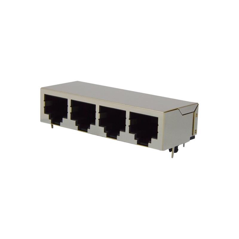 1 pcs : GSGX-N-4-88 - GANGJACK 4PORT RT&lt 8P8C BLACK RO