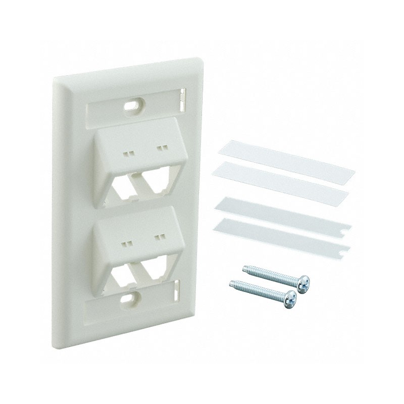 1 pcs : CFPSL4IWY - FACEPLATE SNGL GANG 4PORT WHITE