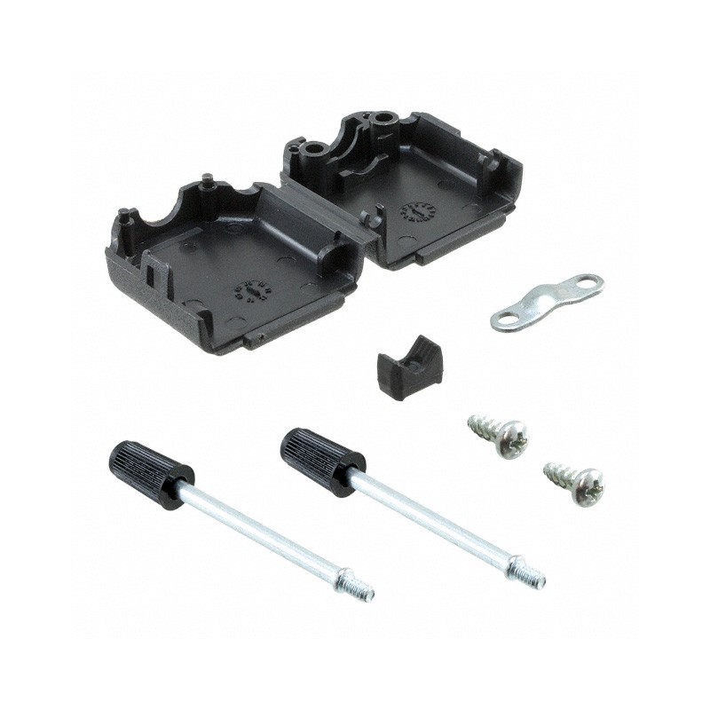 1 pcs : 09670090424 - CONN BACKSHELL 9POS 180DEG BLACK