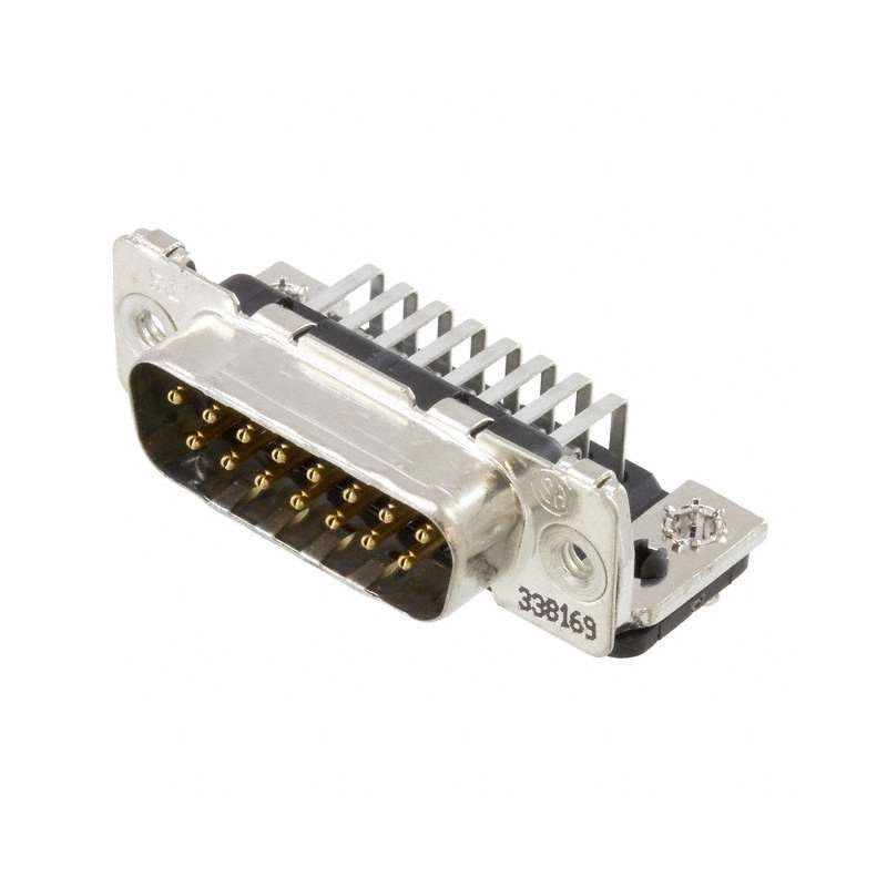 1 pcs : 1-338169-2 - CONN D-SUB PLUG 15POS R/A SLDR