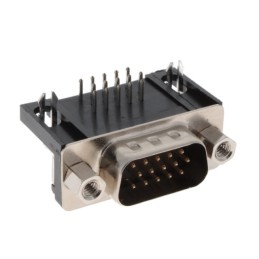 1 pcs : K66X-E15P-NJ - CONN D-SUB HD PLUG 15P R/A SLDR