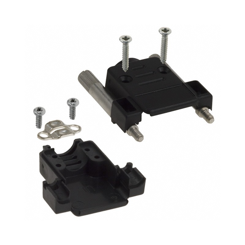 1 pcs : 973-009-010R011 - CONN BACKSHELL 9POS 180DEG BLACK