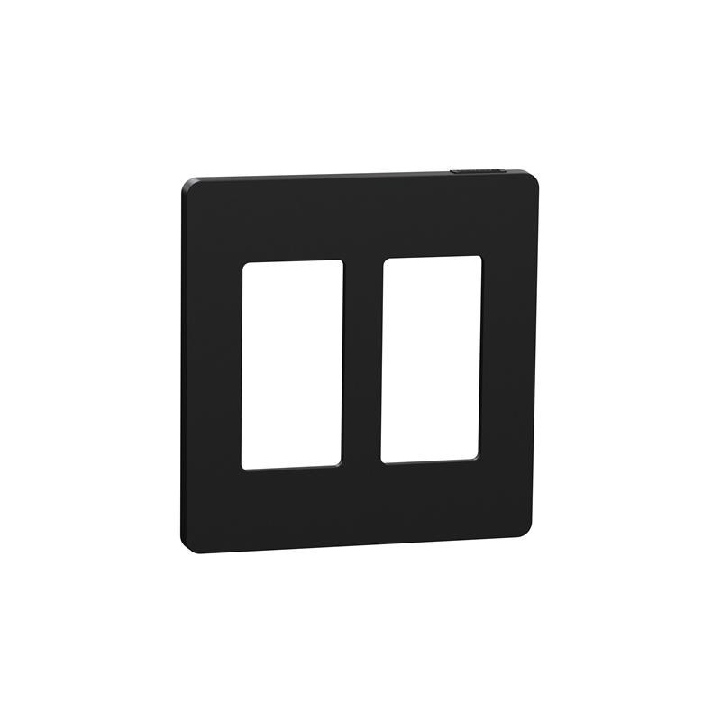 1 pcs : SQWP141002BK - 2 GANG SCREWLESS MATTE WALL PLAT