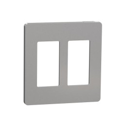 1 pcs : SQWP141002GY - 2 GANG SCREWLESS MATTE WALL PLAT