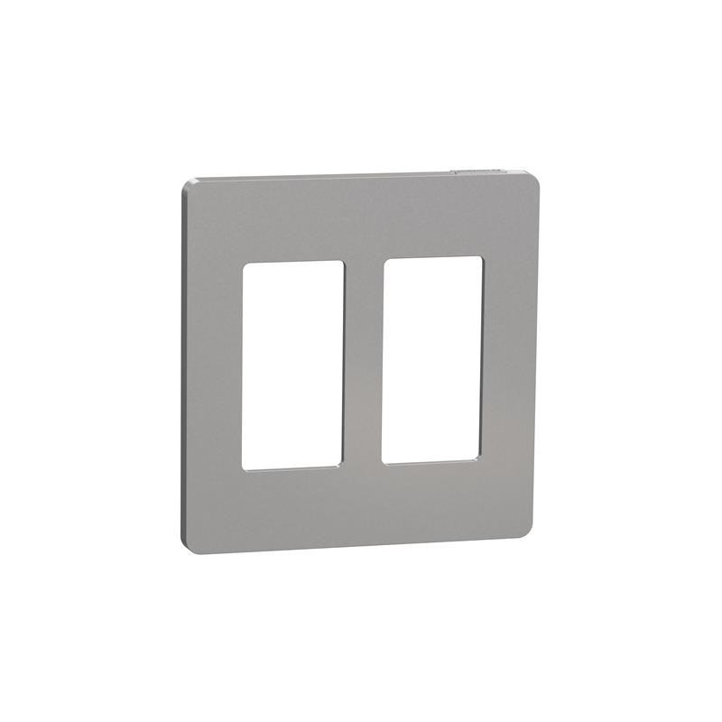 1 pcs : SQWP141002GY - 2 GANG SCREWLESS MATTE WALL PLAT