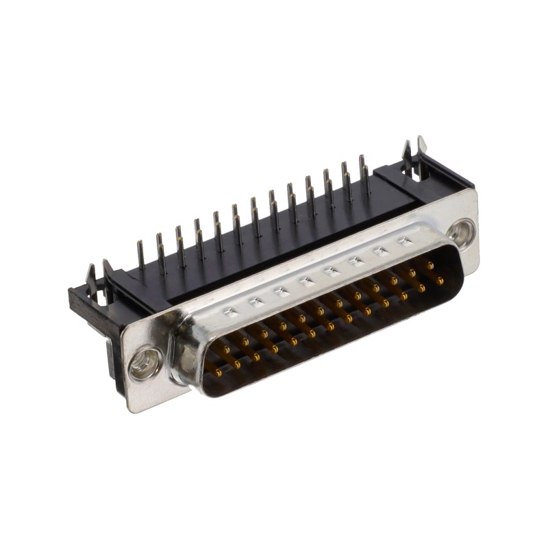 1 pcs : ZEDBL25-P-BA - CONN D-SUB PLUG 25POS R/A SLDR