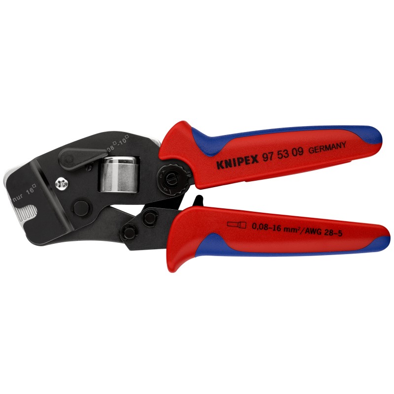 1 pcs - Knipex Hand Ratcheting Crimp Tool for Wire Ferrules, 0.08 - 16mm² Wire