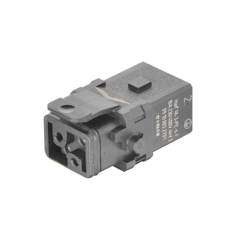 1 pcs : 09100032701 - 1A 3+PE FEM SCREW INSERT SLATCH