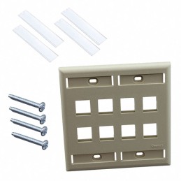 1 pcs : NK8FEI - FACEPLATE DBL GANG 8PORT IVORY