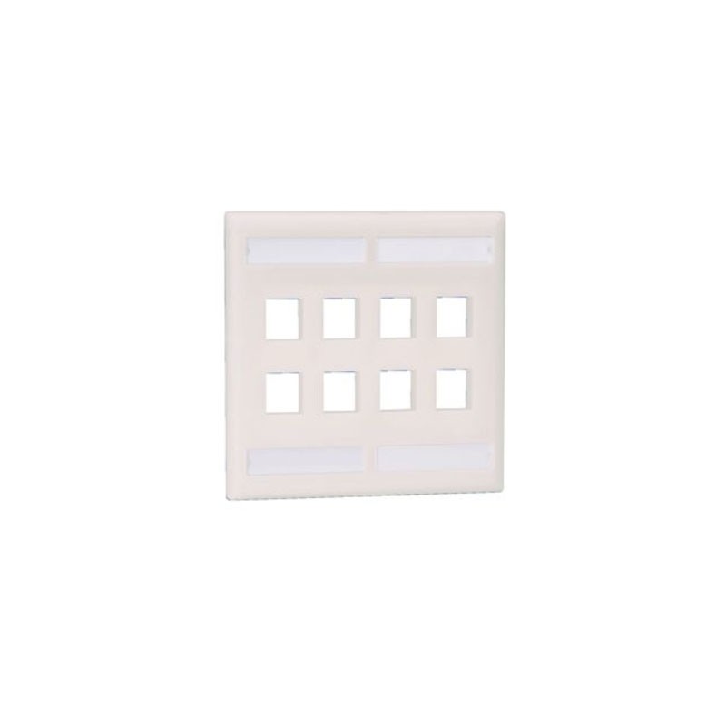 1 pcs : NK8FWH - FACEPLATE DBL GANG 8PORT WHT