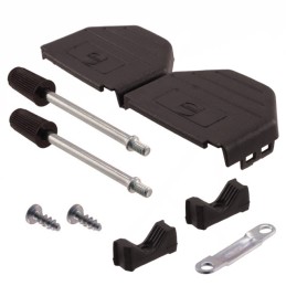 1 pcs : 09670250434 - CONN BACKSHELL 25P 90/180DEG BLK