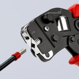 1 pcs - Knipex Hand Ratcheting Crimp Tool for Wire Ferrules, 0.08 - 16mm² Wire