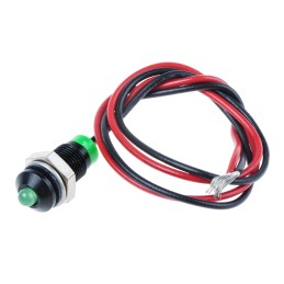 1 pcs - RS PRO Green Panel Mount Indicator, 2V dc, 6mm Mounting Hole Size, Lead Wires Termination, IP67