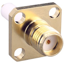 1 pcs : CONSMA016-15-G - SMA FML, 4-HOLE FLANGE, GOLD