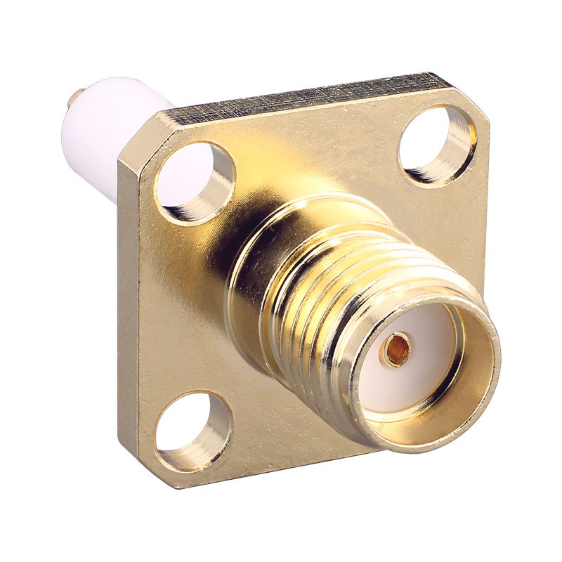 1 pcs : CONSMA016-15-G - SMA FML, 4-HOLE FLANGE, GOLD