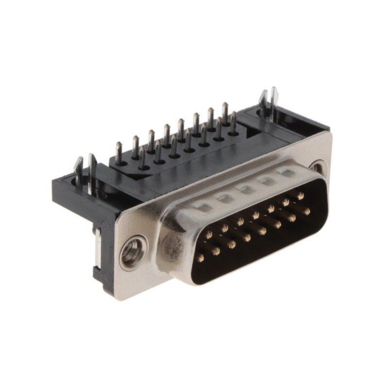 1 pcs : KF22X-A15P-N - CONN D-SUB PLUG 15POS R/A SLDR