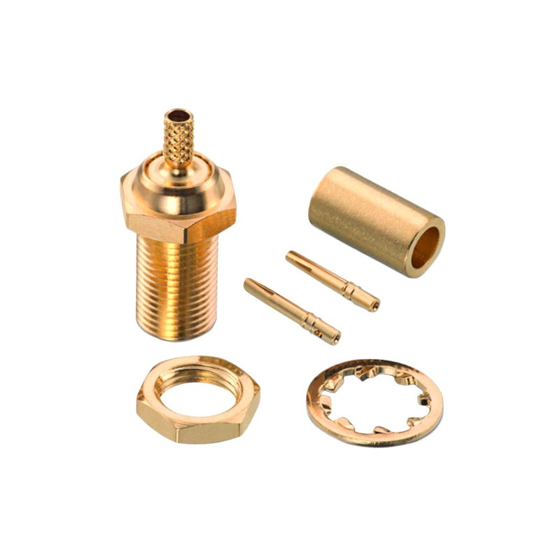 1 pcs : 60626421110420 - MCX STRAIGHT BULKHEAD JACK, CRIM