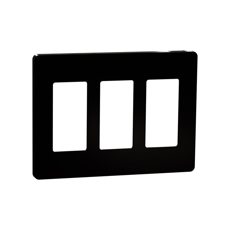 1 pcs : SQWP141003BK - 3 GANG SCREWLESS MATTE WALL PLAT