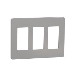 1 pcs : SQWP141003GY - 3 GANG SCREWLESS MATTE WALL PLAT