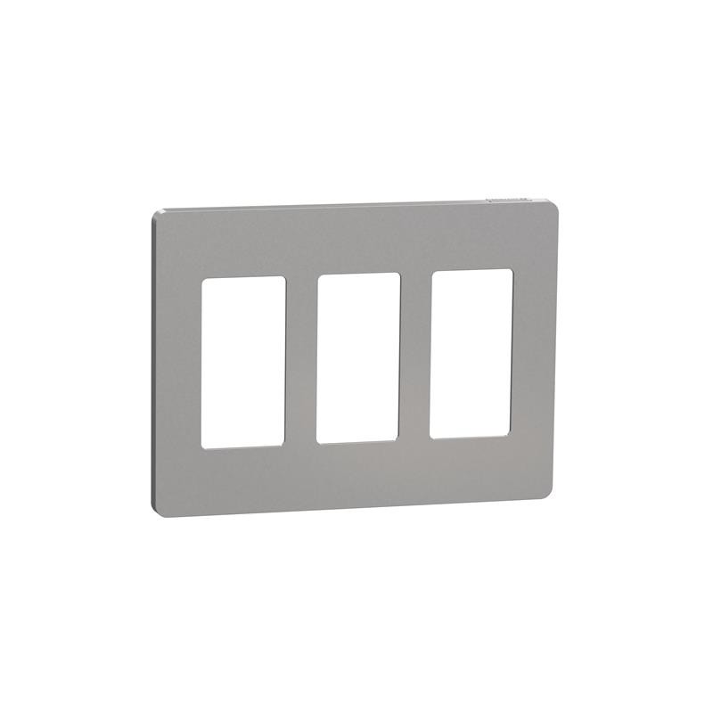 1 pcs : SQWP141003GY - 3 GANG SCREWLESS MATTE WALL PLAT