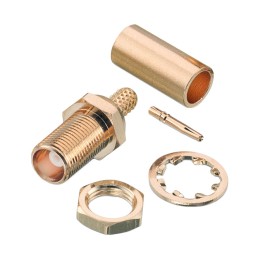 1 pcs : 60626421110620 - MCX STRAIGHT BULKHEAD JACK, CRIM