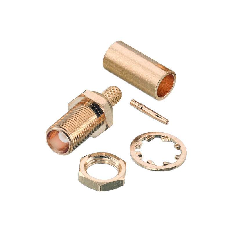 1 pcs : 60626421110620 - MCX STRAIGHT BULKHEAD JACK, CRIM