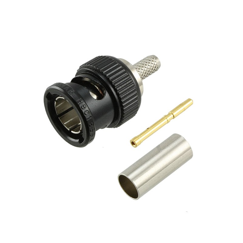 1 pcs : HBC1855A - CONN HDBNC PLUG STR 75 OHM CRIMP