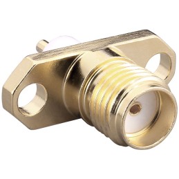 1 pcs : CONSMA018-4-G - SMA FML, 2-HOLE FLANGE, GOLD