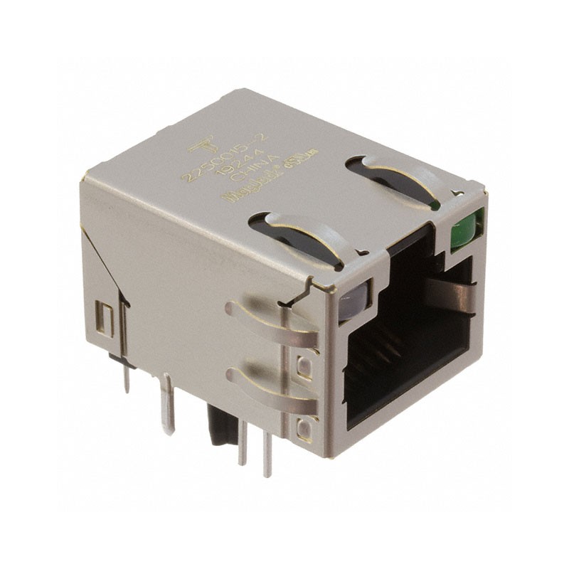 1 pcs : 2250015-2 - CONN JACK 1PORT 1000 BASE-T PCB
