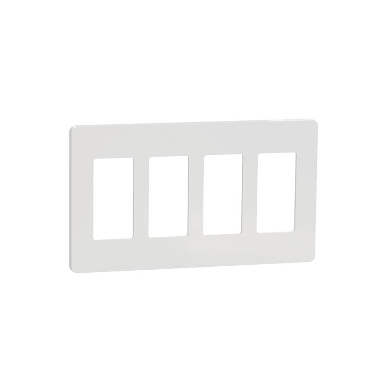 1 pcs : SQWP141004WH - 4 GANG SCREWLESS MATTE WALL PLAT
