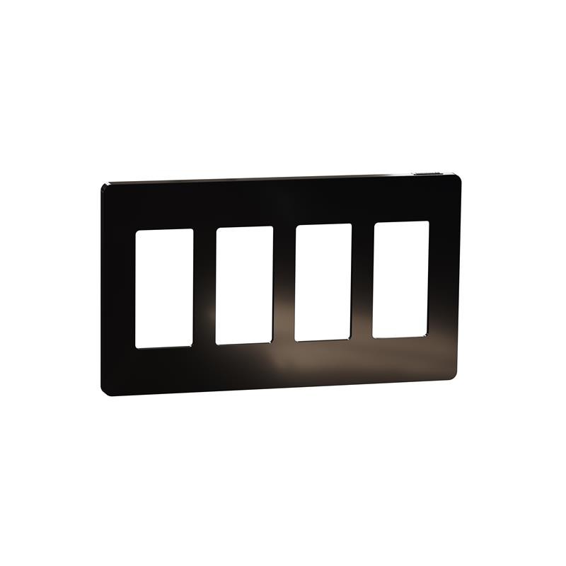 1 pcs : SQWP141004BK - 4 GANG SCREWLESS MATTE WALL PLAT