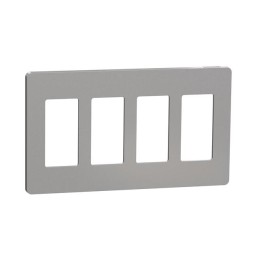 1 pcs : SQWP141004GY - 4 GANG SCREWLESS MATTE WALL PLAT