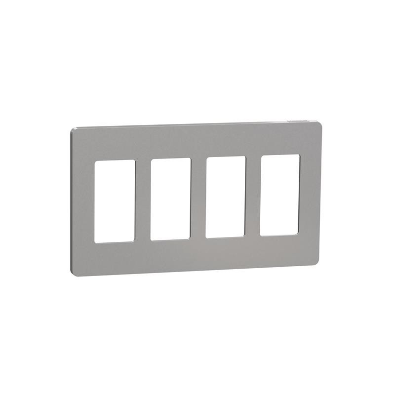 1 pcs : SQWP141004GY - 4 GANG SCREWLESS MATTE WALL PLAT