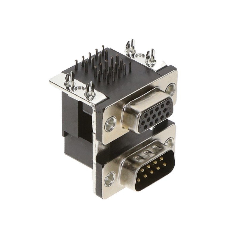 1 pcs : K42X-E9P/E15S-A4N - CONN D-SUB PLUG/RCPT 9/15POS R/A