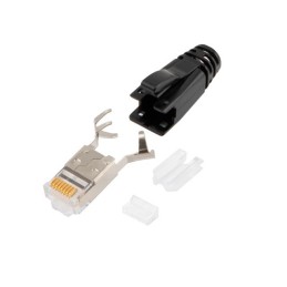 1 pcs : TSP6188S - PLUG RJ45 CAT6A SHD W/SR