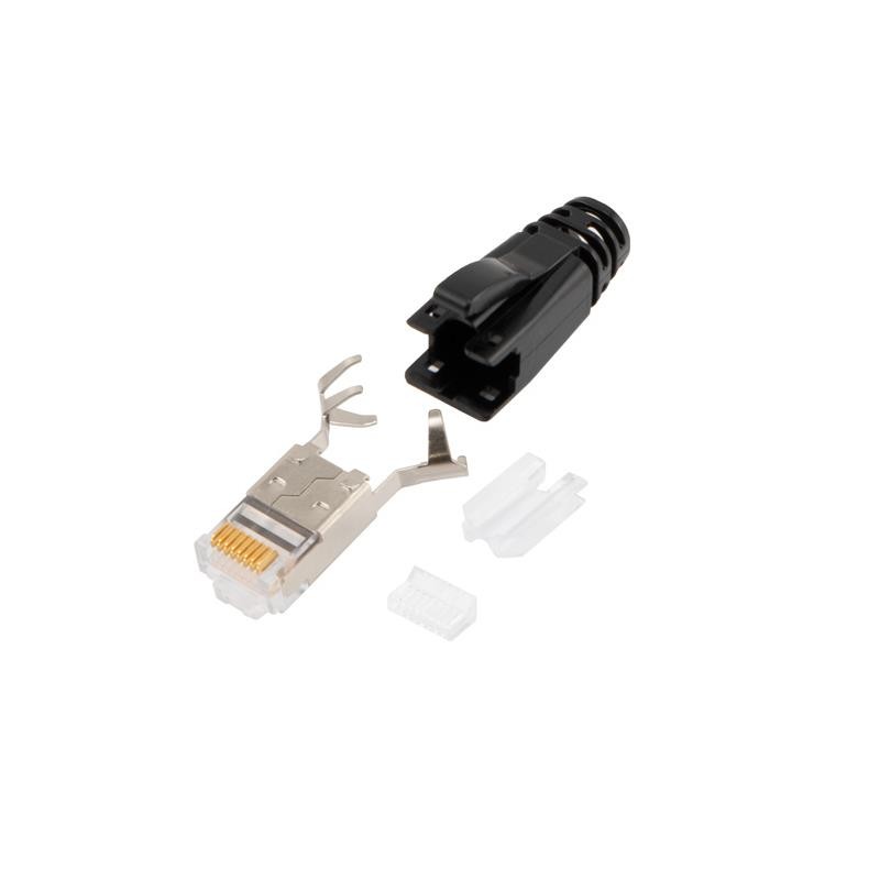 1 pcs : TSP6188S - PLUG RJ45 CAT6A SHD W/SR