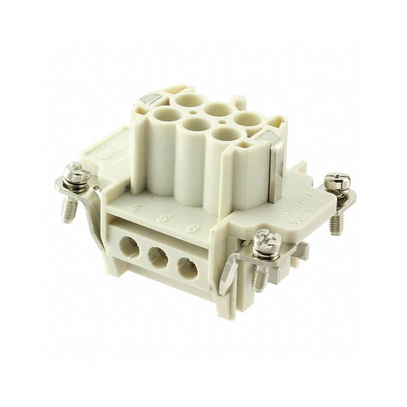 1 pcs : 0936010207 - 6P + PE FEMALE INSERT 16A 500V/U