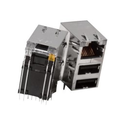 1 pcs : 2250615-1 - CONN MOD JACK 1G 2USB GY/G