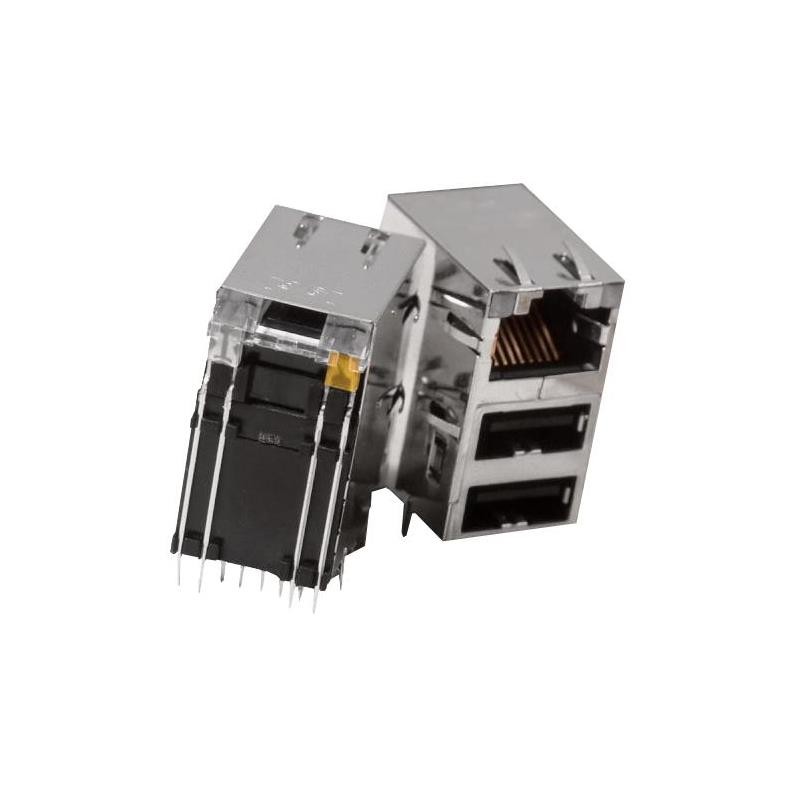 1 pcs : 2250615-1 - CONN MOD JACK 1G 2USB GY/G