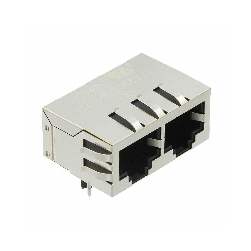 1 pcs : 7499021002A - CONN JACK 2PORT 100 BASE-T PCB