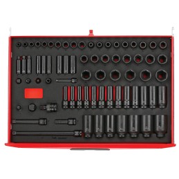 1 pcs - Teng Tools Metric 1/2 in, 3/8 in Deep Impact Socket/Standard Impact Socket Set