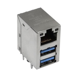 1 pcs : 2250125-1 - CONN MOD JACK 1G 2USB G/G