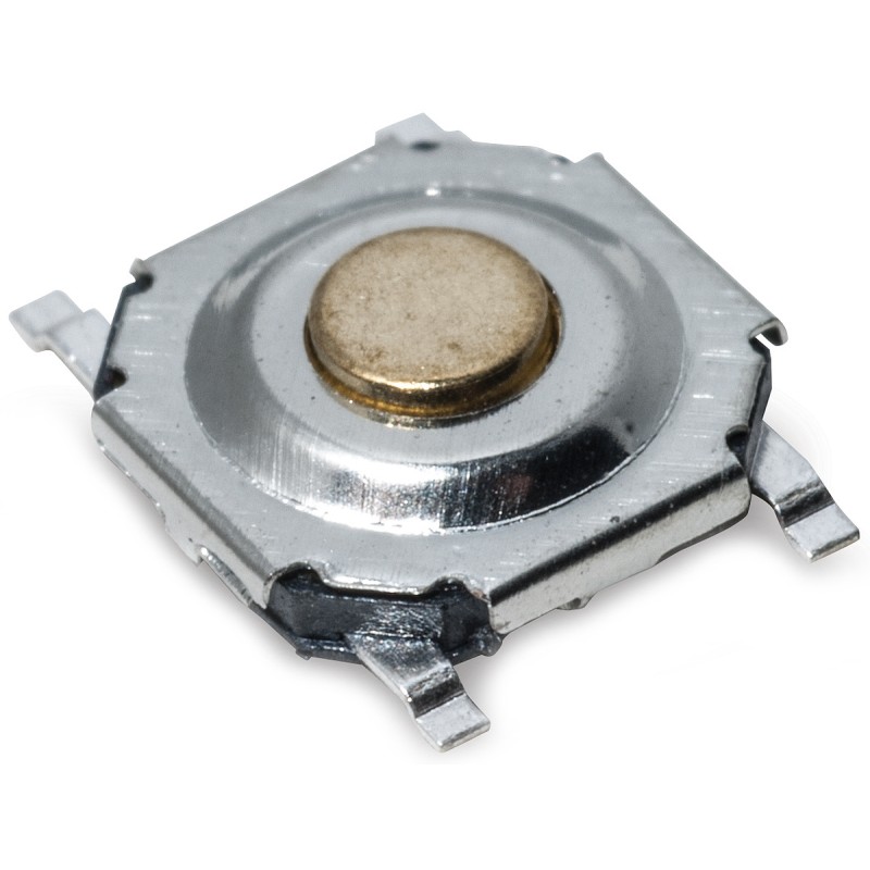 4000 pcs - IP40 Gold Button Tactile Switch, SPST 20 mA 2 (Dia.)mm Surface Mount