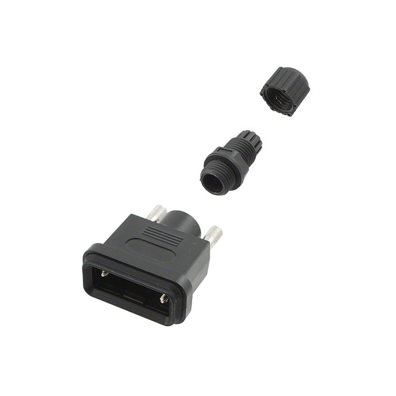 1 pcs : 967-009-010R011 - CONN BACKSHELL 9POS 180DEG BLACK