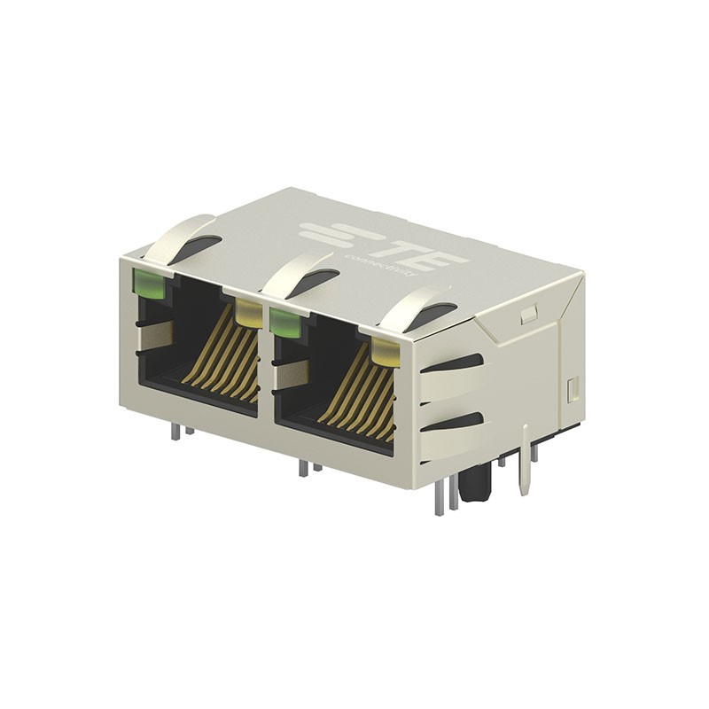 1 pcs : 2301996-5 - CONN JACK 2PORT 100 BASE-T PCB